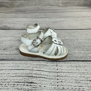 Taps Floral Sandals Infant Size 11 Baby Hook & Loop Play Dress Shoes - White